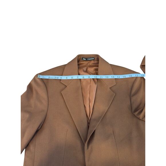 Zara Blazer Mens Brown Preppy Academia Career Office Work Moody Rustic Size 38 - Picture 12 of 13